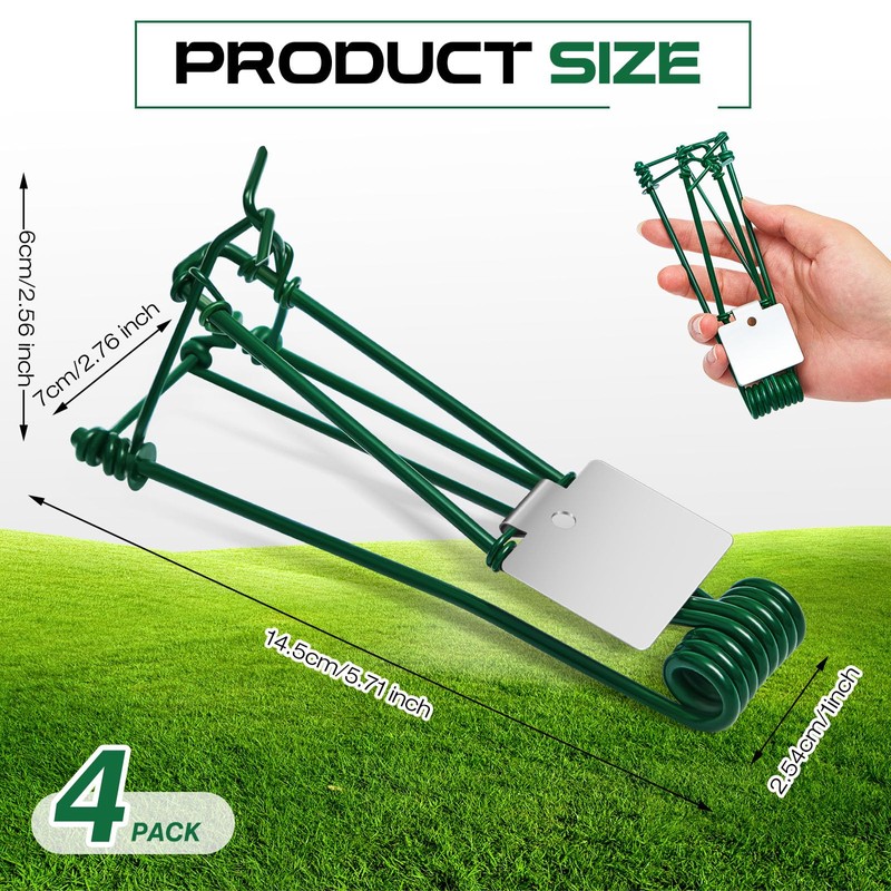 Qualirey 4 Pcs Outdoor Gopher Trap Easy Set Mole Trap