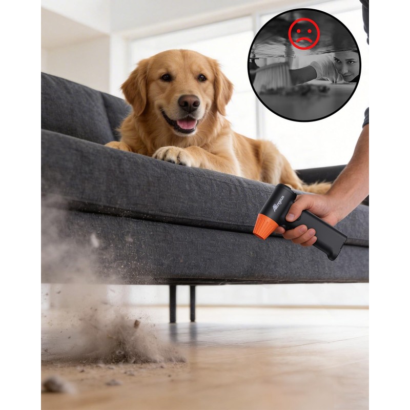 ATEngeus Compressed Air Duster, Stepless Speed Electric Air Duster with