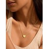 KeyStyle Gold Heart Initial Necklaces for Women, 14K Gold Plated
