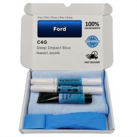 Genuine Colors Deep Impact Blue C4G Paint Pen Compatible / Replacement for Ford Blue [Includes a Colour Smoothing Tool]