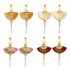Just Follow 4 Pairs Chinese Bamboo Plum Blossom Fan Tassel