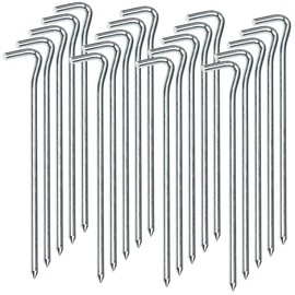 Semptec Urban Survival Technology Tent Pegs: Set of 20 XL Steel Tent Hooks for All Ground Types, 21 cm Long, 6 mm Thick (Steel Pegs, Tent Pegs Steel, Ground Spike)