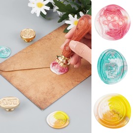 CRASPIRE Love Cats Wax Seal Stamp Valentine's Day Sealing Animal Retro Wood Sealing Removable Brass Wood Handle for Envelopes Invitation Wedding Embellishment Bottle Decoration