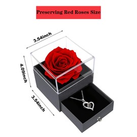 RONIAVL Mom Gifts for Mothers Day Preserved Real Rose with I Love You 100 Languages Necklace Eternal Rose Flowers Gifts for Mom Wife Girlfriend Grandma on Anniversary Birthday Gifts