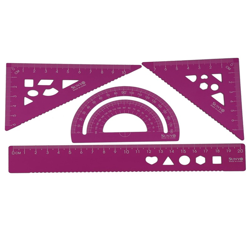 YUANCOX Student Rulers set of 4 pieces Drawing Straight Lines