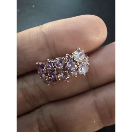 Unbranded 585 14K RG Rose Gold Stamped Allure Ombré Amethyst Purple Gemstone Size 7 Ring