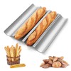 Parthan 4 Bread Baguette Baking Moulds, Silver, Non-Stick Baking Mould