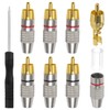 KUOQIY 6 PCS Gold Plated RCA Plug Audio Video Connector,
