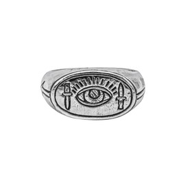 HG HAZE & GLORY Men's Ring 925 Sterling Silver Jewellery Men Silver Ring Oxidised Eye Eye