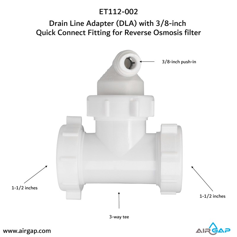 Drain Line Adapter (DLA) with 3/8-inch Quick Connect Fitting for