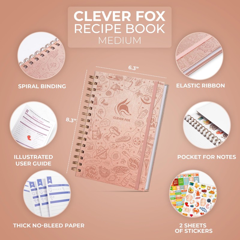 Clever Fox Recipe Book Spiral – Blank Family Cookbook –