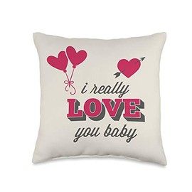I Really Love You Baby Happy Valentines Apparel I Really Love You Baby Happy Valentines Throw Pillow, 16x16, Multicolor