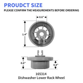8 Packs 165314 Dishwasher Wheels Lower Rack Exact Fit for Bosch & Kenmore Dishwashers Replaces 420198 423232 AP2802428 PS8697067