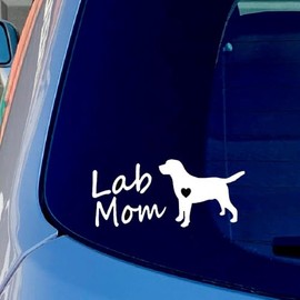 Lab Mom Labrador Mom Dog Sticker Vinyl Decal Labradoodle Cars Trucks Vans Walls Laptop White