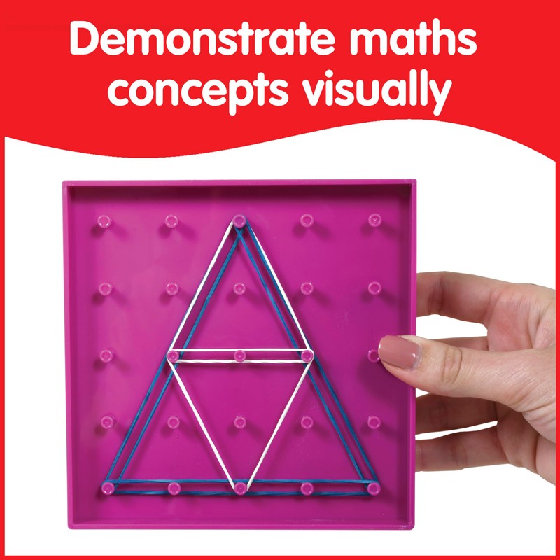 edxeducation Double-Sided Geoboard Set | Set of 6 with Rubber
