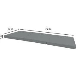 Danfuton Gray Trifold Foam Beds, Shikibuton Foldable Ottoman Mats Sit Sleep 3x27x75