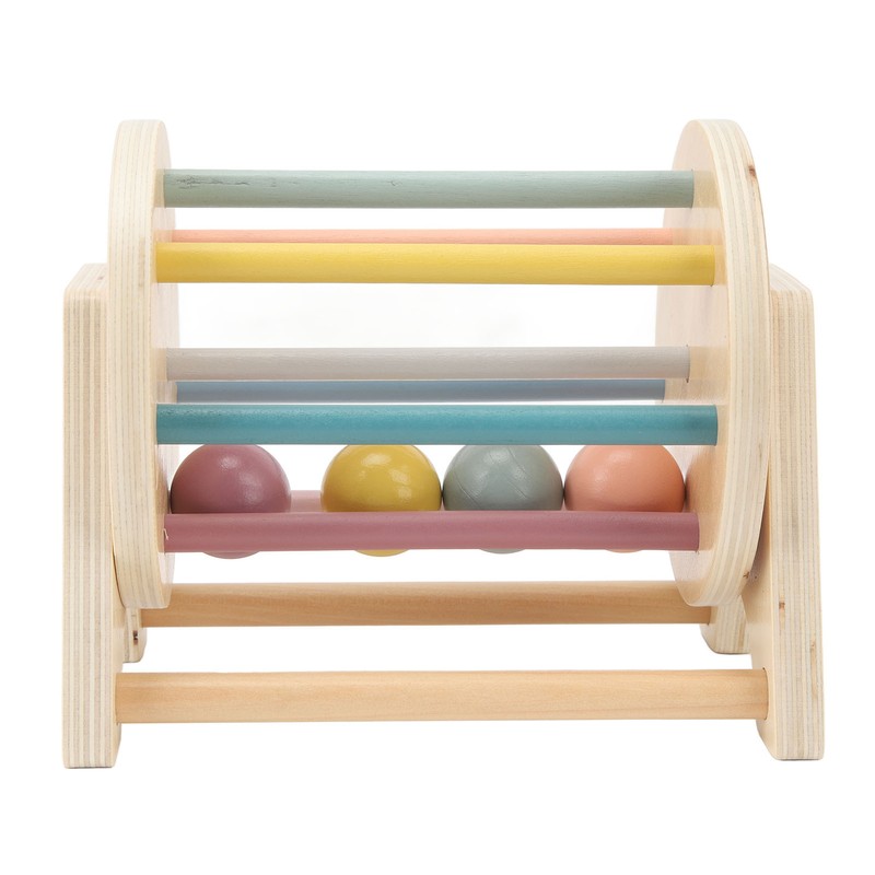 Wooden Rattle Rolling Drum Logic Thinking Hand Eye Coordination Safe