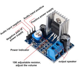 Diitao 8PCS TDA2030A Audio Amplifier Module Digital Audio Power Amplifier Board TDA2030 Power Amplifier Board Power Input AMP 6-12V Speakers Module Converter(Mono 18W)
