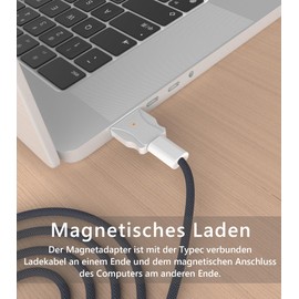 AIOUM USB C to Magnetic 3 Adapter 140W T-Head Converter Fast Charging Compatible with MacBook Pro Air 2021-2023