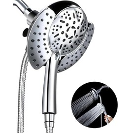 GRICH Dual Shower Head with Handheld: 2 IN 1 High Pressure Handheld Shower Head & Rainfall Shower Head, 9 Spray Modes/Settings Detachable Shower Head with Hose, cUPC and CEC Certification Approved