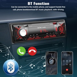 Single DIN Car Stereo Audio Car Audio with Handsfree Supports FM|MP3|SD|AUX|Dua USB|Quick Charge | Remote Control