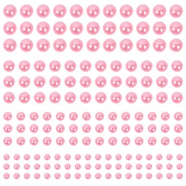 2000+pcs 12 Sheets Self Adhesive Pearl Stickers for Hair, Face, Makeup, Eye, Nail, Crafts, 3mm, 4mm, 5mm, 6mm (Pink)