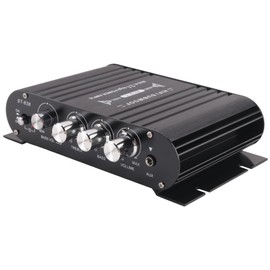 Lyaciomn -838 HiFi Amplifier 2.1 Channel Car MP3 Mini Amp AUX Input High and Low Bass Adjustment Super Bass 20Wx2+40W Amplifier Easy Install