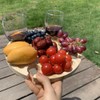 Portable Picnic Table Wooden Folding Table with Glass Stand Easy