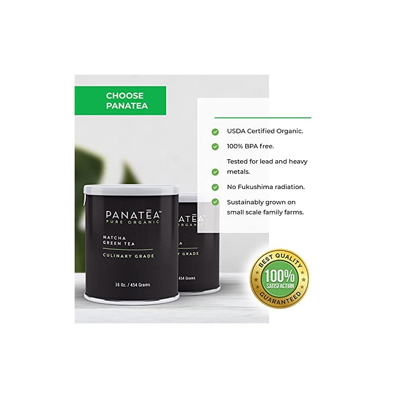 PANATEA Matcha puro de grado culinario de primera calidad, 1