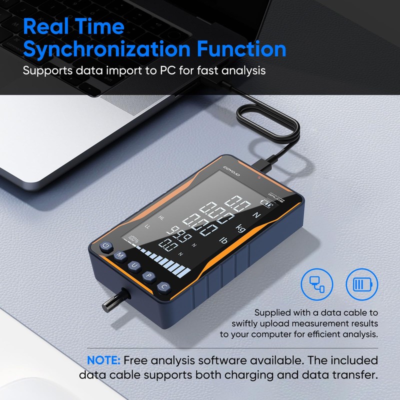 GOYOJO Digital Force Gauge 500N&110LB with Extra-Large Screen and Bold