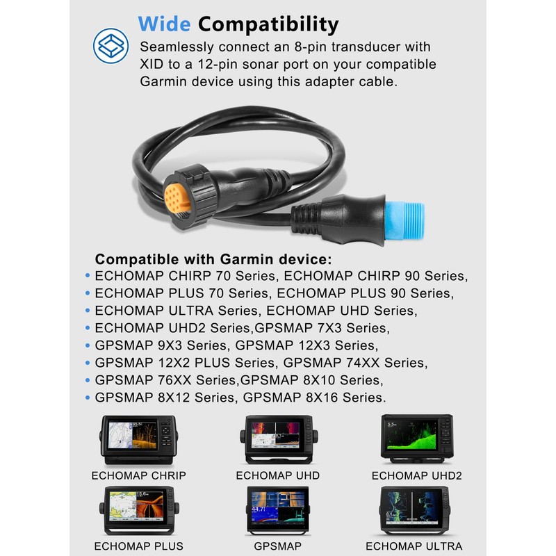 yourour 010-12122-10 Adapter, 8-Pin Transducer to 12-Pin Sounder Adapter Cable