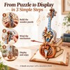 Wooden Cello 3D Puzzle Music Box for DIY Building –