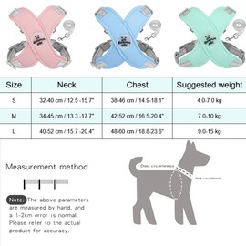 FUNAT Weiches Hundegeschirr und Leinensatz, Fluchtsichere justierbare Weste für kleine Rassen, Haustier-Brustgeschirr Anti Rutsch Weste Reflektierend Outdoor Hundespazierseil