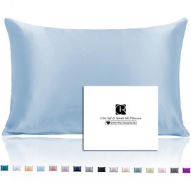 Ravmix Silk Pillowcase for Hair and Skin with Hidden Zipper, Both Sides Silk Pillow Case Standard 50×75cm, 1PCS, Blue