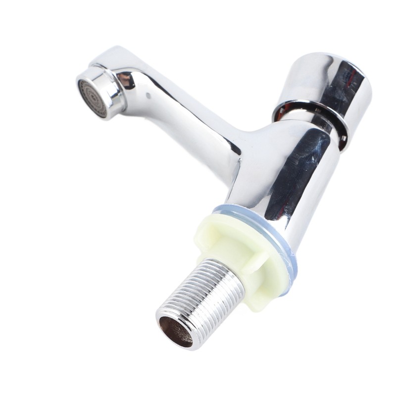 Public Ktchen Bathroom Chrome Plated Self Closing Water Saving Time