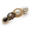 JewelVOX Hair Accessories Flower & Pearl Gold Frame Hair Clip