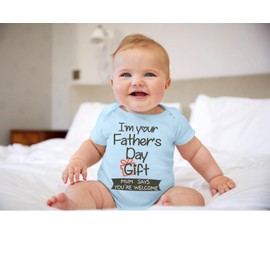 Baby Best Father's Day Gift Bodysuit Newborn Baby Suit Short Sleeves Blue Clothes 9-12 Months