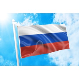DMSE Russia Russian Flag 2X3 Ft Foot 100% Polyester 100D Flag UV Resistant (2' X 3' Ft Foot)