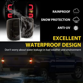 HECASA LED Tail Light Lamps Compatible with 2014-2018 Chevy Silverado 1500 2500HD 3500HD 2015-2018 GMC Sierra 3500HD Dually Models Only Led Turn Signals/Brake Running lights w/Harrness