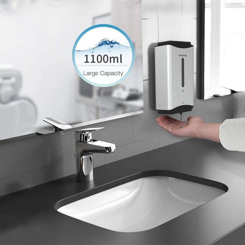 Automatic 1100ml Soap Dispenser Commercial Wall Mounted Stainless Steel Finish