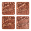 Long Island Map Coaster, Set of 4, Sapele Wooden Coaster