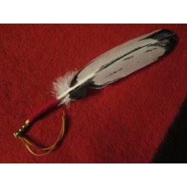 Feather Native American made hand painted Sub-adult Bald Eagle Feather Tie