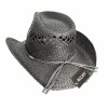 Milani 100% Straw Cowboy Hat Black (#ST-0333)