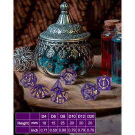 TIDEVAN Set di Dadi da Tavolo in Poliedrico,49 pezzi Dadi Poliedrici,con 7 Borse di Velluto Set di Dadi Poliedrici per RPG Dungeons e Dragons Pathfinder per DND RPG MTG D4 D8 D10 D12 D20(7 Colori)