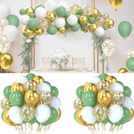 Q-WOOFF Q-WOOFF Olive Green Latex Balloons, Green Balloons, Pack of 60 12 Inch Sage Green Balloons, Green Balloons, for Baby Shower, Forest Theme, Birthday Decoration, Wedding Parties (Olive Green)