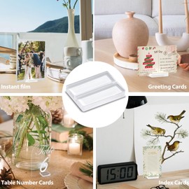 Mutualsign 25 Pcs Place Card Holders for Table, 2 Inches Clear Acrylic Name Card Holder Table Number Card Holders Acrylic Card Display Stand for Wedding Business Party