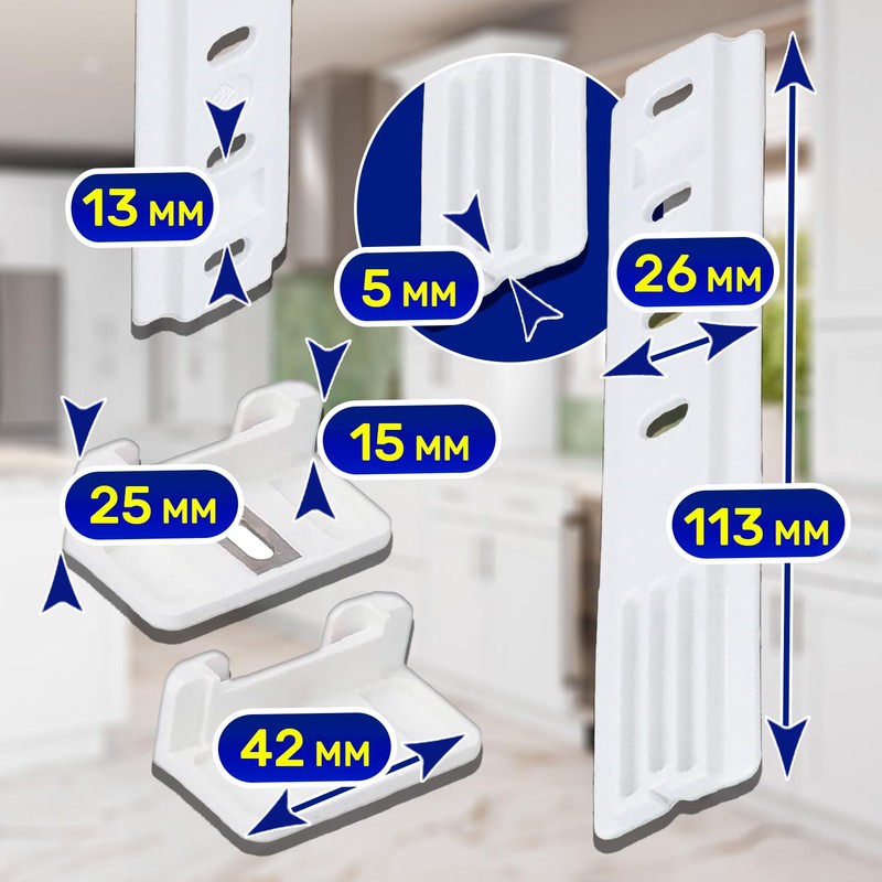 2 Pieces Mounting Set of Integrated Fridge Door Sliders for