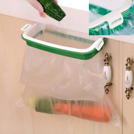 Trash Bag Holder Rack - Multi for Kitchen Cabinet Door Storage Cupboard (Buckle Plastic-Holder), Kitchen Towel Rails Rack,Green