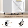 Halitaa 2 Drawer Small File Cabinet with Wheels, Farmhouse Vertical