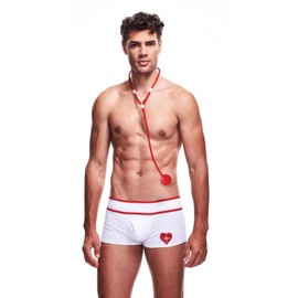 Envy Menswear Mens Doctor Love Boxer Shorts, White, L, White